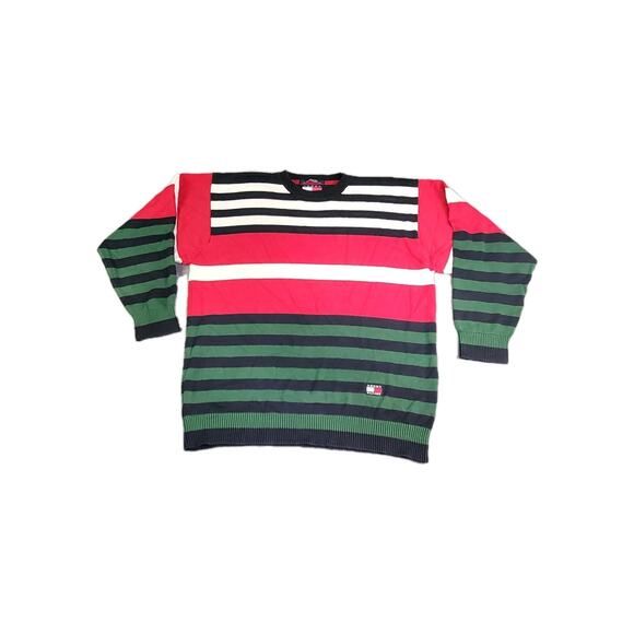 Tommy Hilfiger Other - Tommy Hilfiger SZ L Jumper Sweater Men's Red Striped Knit Long Sleeve C19-18